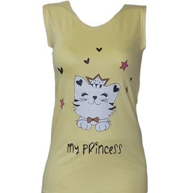 تاپ زنانه ویسکوز طرح گربه