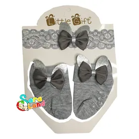 ست جوراب و هدبند دخترانه Little Gift طرح پروانه اکلیلی