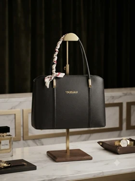 کیف زنانه دوشی خط‌دار کد 200114 گالری روژانو قسطی (مشکی)