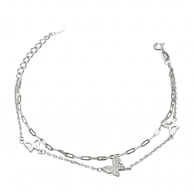 دستبند نقره پروانه کد 351277