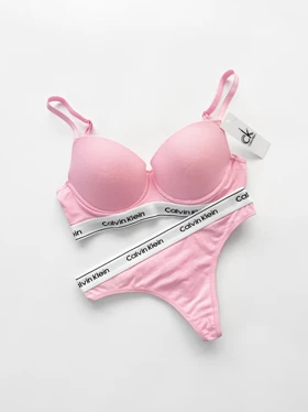 ست شورت بکلس و سوتین فنر دار نخ پنبه کلوین کلاین Calvin Klein