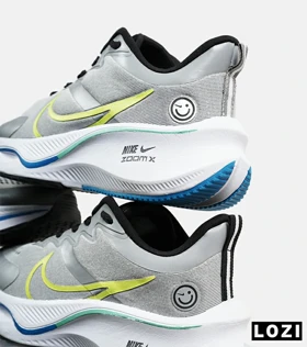 کفش کتانی مردانه و زنانه طوسی لیمویی سفید NIKE zoom x smiley