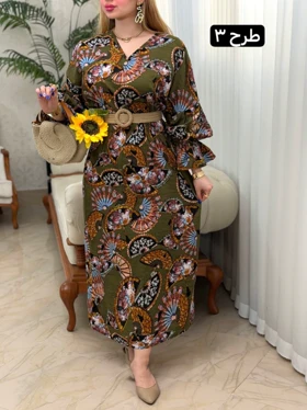 پیراهن نخ هندی آستین چین 3741