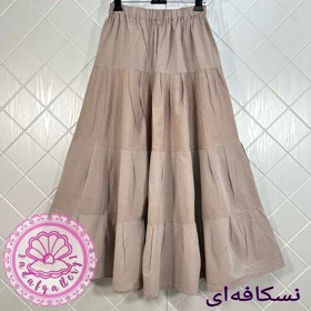 دامن لینن آنزیمی پرچین بلند