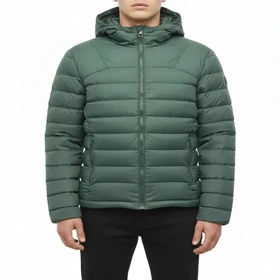 کاپشن پر مردانه، سبز پارچه شمعی، با کیفیت استایل روزمره کد 5559