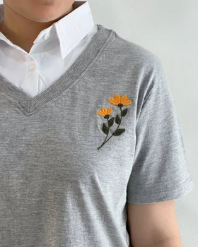 تیشرت یقه دار گلدوزی 2 کد 4758
