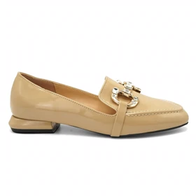 کفش کالج زنانه مدل Flat shoes - 0036_Creamy