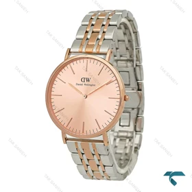 ساعت دنیل ولینگتون فلزی مردانه دورنگ رزگلد صفحه رزگلد DW-8032-G