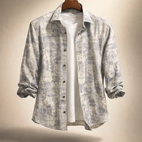پیراهن کنف لینن صددرصد نخ «گرافیت ماربل» فوق العاده خنک و با کیفیت کد S11