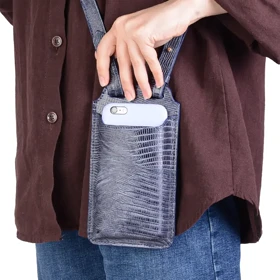 کیف جاموبایلی چرم زنانه (سورمه ای)