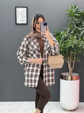مانتو چهارخونه دو جیب