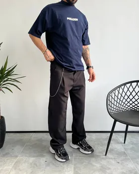 شلوار پارچه ای بگ استایل PULL&BEAR مشکی