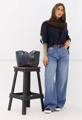 شومیز زنانه لایوسل بغل دکمه نما کد1006330