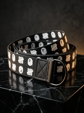 کمربند کنفی مشکی بگی «طرح آیکونیک BAPE x Undefeated» کد 7831
