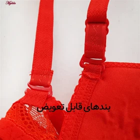 سوتین زنانه مدل پوش آپ فنردار کاپ اسفنجی بند متحرک رنگ قرمز پانیذ کد 4851