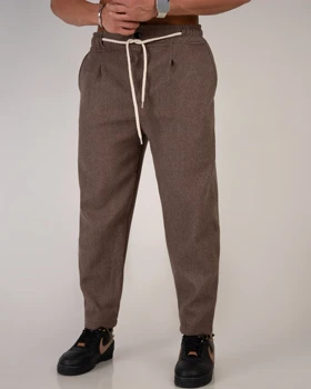 شلوار فوتر مام فیت قهوه ای * اورجینال دیلم