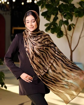 شال ابریشم میله ای زبرا 20271