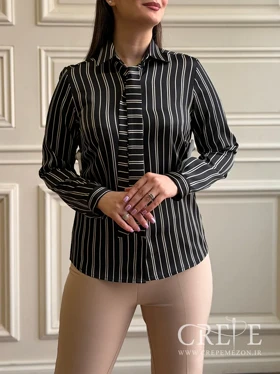 شومیز سیلک یقه کرواتی