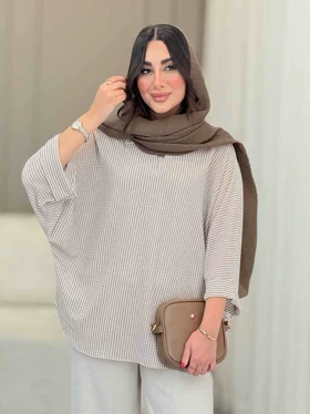 مانتو پانچ راه راه