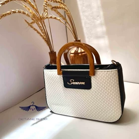 کیف دسته چوبی کنفی