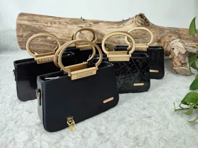 کیف مجلسی مدل فشن طلایی ورنی