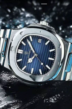 ساعت مردانه فلزی Poedagar مدل 6138 دوقفله مخفی تقویم دار استیل با کیفیت رنگ ثابت