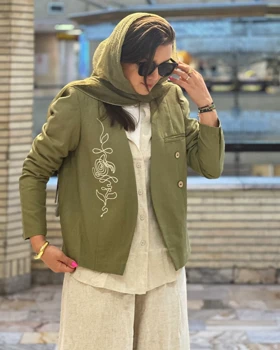 کت لینن گلدوزی