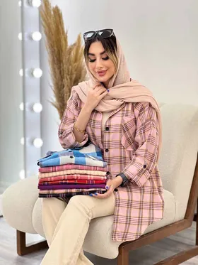 مانتو چهارخونه تک جیب هیما