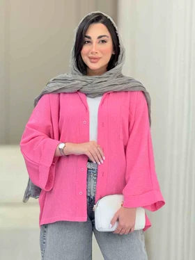 مانتو پانچ آستین پاکتی تک جیب