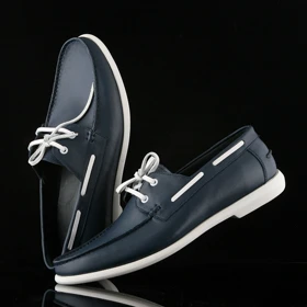 کفش کالج مردانه چرم یلسان مدل فیچر کد 551-GN (سرمه ای)