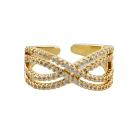 انگشتر زنانه مدل ضربدری دو لاین