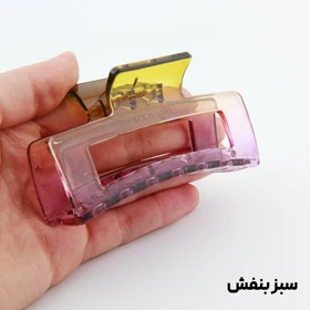 کلیپس دخترانه honey مدل مستطیلی دو رنگ (سبز بنفش)