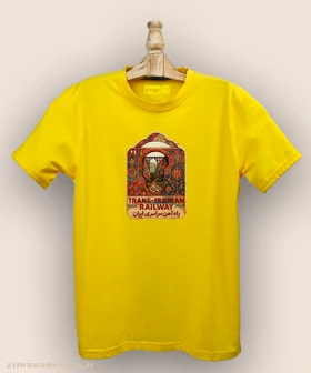 تیشرت مردانه و زنانه طرح راه آهن تلفیق با هنر فرش ایرانی