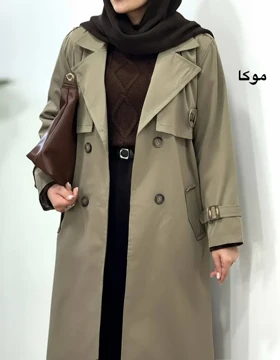 بارانی بلند آستردار آذین