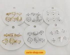 پک 6تایی انگشتر مینیمال زنانه طلایی و نقره ای