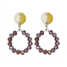 گوشواره زنانه آویز مدل نگین‌دار