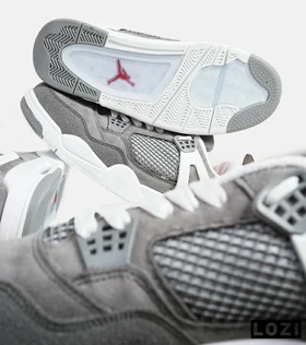 کتانی ساق‌دار بزرگ پا طوسی سفید Nike air jordan 4