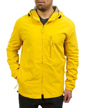 سویشرت مردانه بادگیر ضد باران ساده رنگ زرد کد 34556