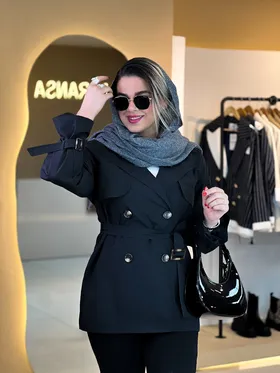 بارانی چهار دکمه مشکی 010208