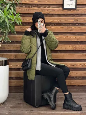 کاپشن لوزی دوزی ترکیبی