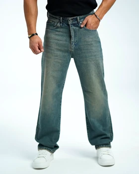 شلوار جین بگ فیت مردانه مدل استورم