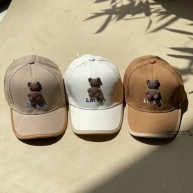 کلاه نقابدار بچگانه کتان طرح LUCKY BEAR