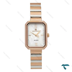 ساعت زنانه نیوی فورس NF5050 دورنگ رزگلد صفحه صدف NaviForce-7731-L