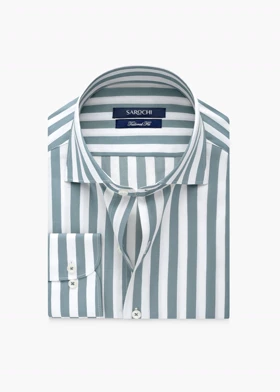 پیراهن کلاسیک راه پهن سفید طوسی