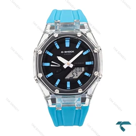 ساعت کاسیو جیشاک GA2100 شیشه ای آبی Casio-6183-G