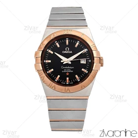 ساعت امگا کانسلیشن مردانه رزگلد نقره ای صفحه مشکی 106883