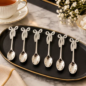 قاشق چای خوری طرح پاپیون در دو رنگ
