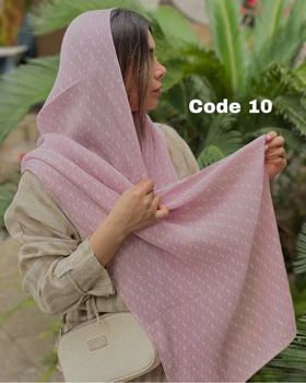 شال پلیسه برشکا صورتی پودری وارداتی 4418