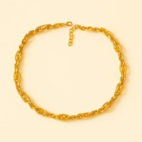 گردنبند زنانه زنجیری استیل طلایی مدل کلاسیک