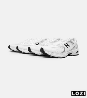 کفش کتانی مردانه و زنانه سفید نقره ای NEW BALANCE 530
